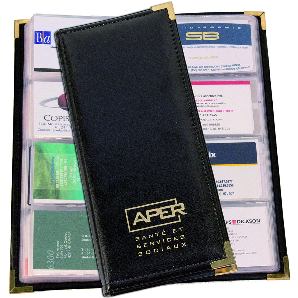 Business card holder in leatherette (96 cards)