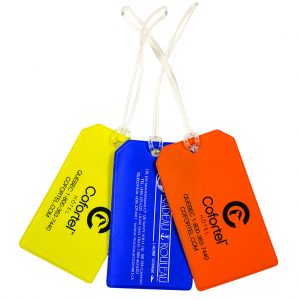 Luggage tag with plastic loop