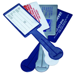 Luggage tag with vinyl loop