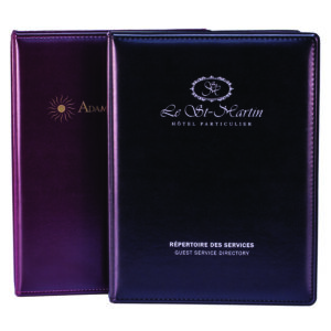 information binder for hotel room 8.5" x 11"