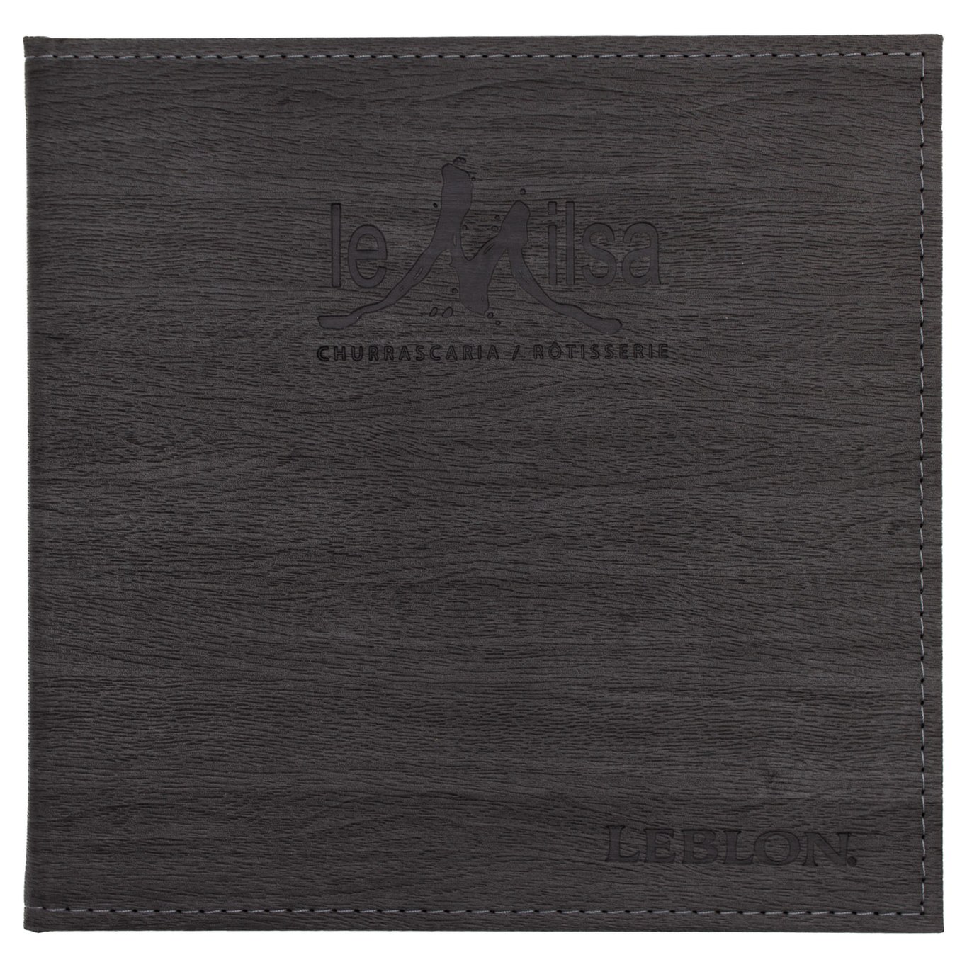 Restaurant menu cover – Landscape Menu Cover with Metal Screw Posts (ML103) – closed view | fully customizable, made in Canada