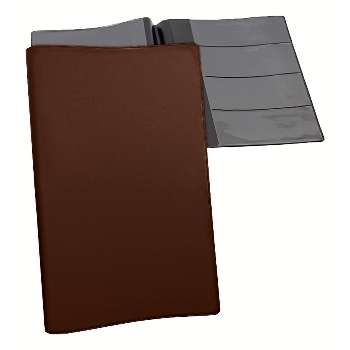 Car warranty holder in Brown vinyl – customizable, made in Canada