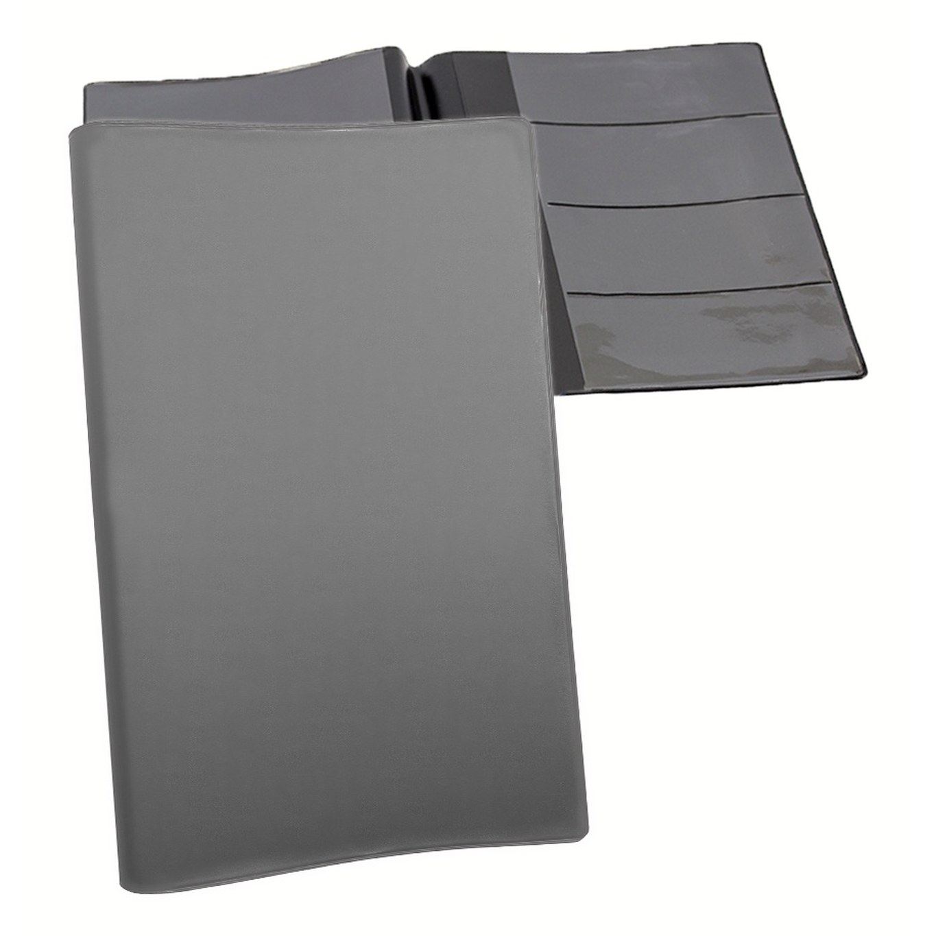 Car warranty holder in Silver Metal vinyl – customizable, made in Canada