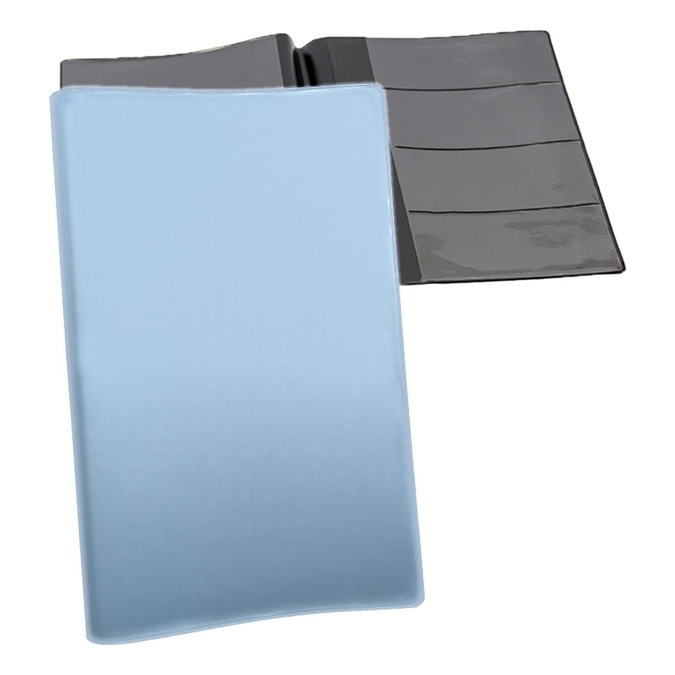Car warranty holder in Sky Blue vinyl – customizable, made in Canada