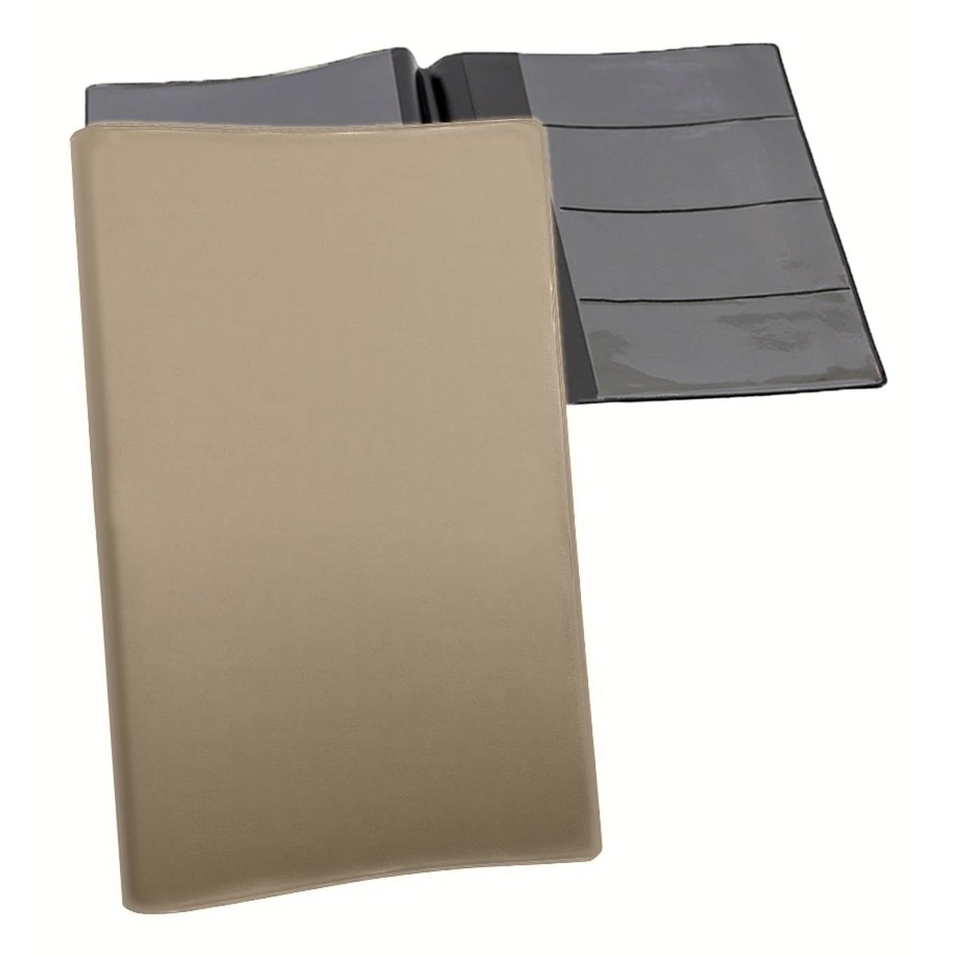 Car warranty holder in Taupe vinyl – customizable, made in Canada